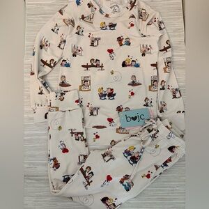 🆕 BUNDLE OF JOY 5/6 ✨ BAMBOO snoopy Charlie Brown kids 2 piece set NWT